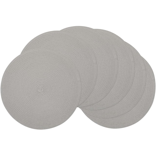 Juego de 6 manteles redondos trenzados SHACOS, tela gruesa, 38 cm