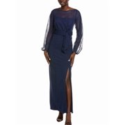 JS Collections Women's Navy Abigail Gown, 8