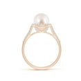 thumbnail image 2 of ANGARA Japanese Akoya Cultured Pearl Diamond Halo Ring in 14K Rose Gold for Women | June Birthstone, Birthday, Anniversary, Jewelry Gift for Women | Pearl Ring, 2 of 8