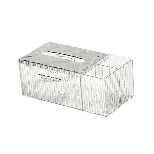 Caja de papel de pañuelos faciales rectangular Soporte de caja de pañuelos con dos compartimentos Servilletas Titular de pañuelos Funda para soporte Argén Gloria Servilletero