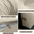 thumbnail image 5 of Triangle Reading Pillow with Button, Headboard Wedge Backrest Pillow Queen Size – Beige, 59" × 20" × 8", 5 of 5