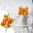 thumbnail image 2 of XJGHHSY 7 Heads Artifical Lily Flowers 5 Pcs Faux Stargazer Lilies Flowers Bush Arrangement Bouquets Fake Lily Stem for Indoor Home Decor Table office Party Wedding Decoration,Orange, 2 of 8