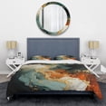 thumbnail image 3 of Designart "Stone Storm in White, Blue, and Orange IV" Abstract Painting Bedding Covert Set - Abstract Orange Modern Bed Set With 2 Shams, 3 of 5