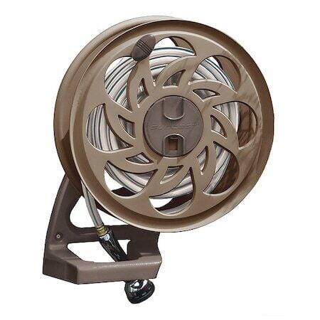Smallzonex STA125B Wall Mount Garden Hose Reel - 125 ft Capacity Resin Construction