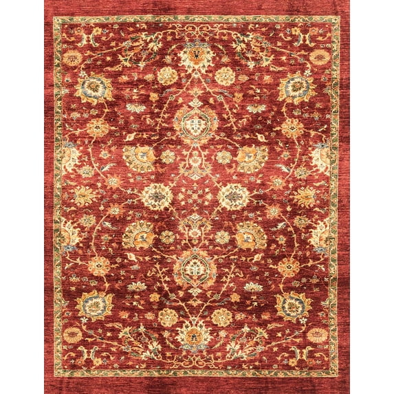 Ahgly Company Machine Washable Indoor Rectangle Abstract Red Area Rugs, 5' x 8'