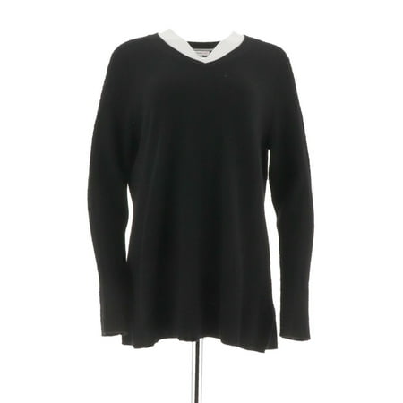 Isaac Mizrahi 2-Ply Cashmere V-neck Tunic Sweater (Best Affordable Cashmere Sweaters)