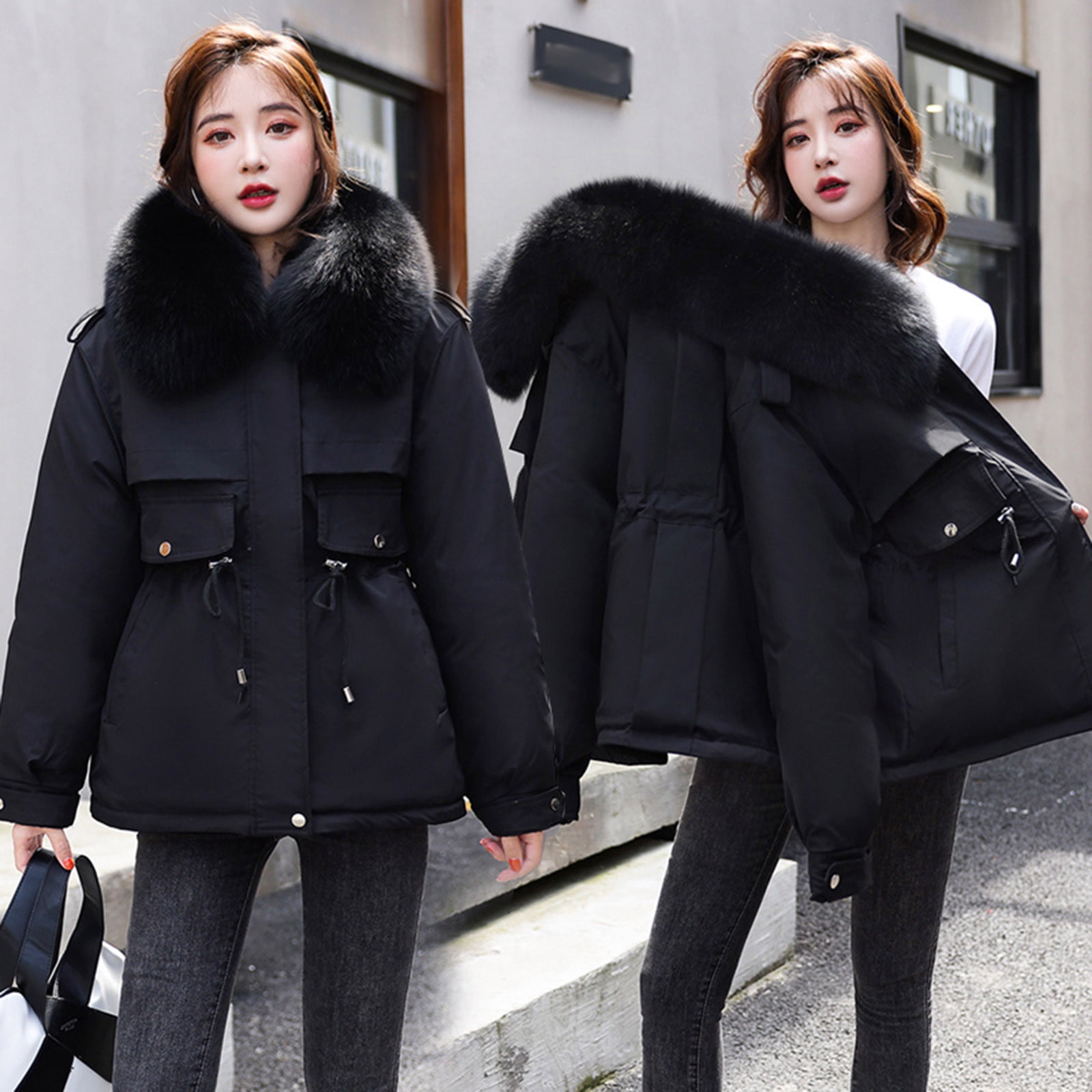 Men's Fashion Casual Loose Keep Warm Coats Winter Thicken Faux Fur Jackets
