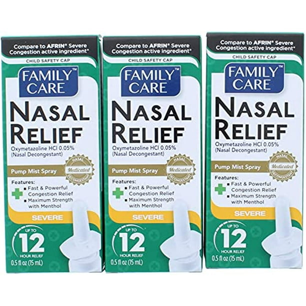 Nasal Relief Spray, Pump Mist, Antidrip, Severe Congestion