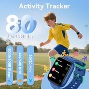 2026 Cillso Smart Watch for Kids with Find My, 1.83 HD Touch Screen, BLE5.3, IP68 Waterproof, Multiple Sports Modes, Activity Tracker Pedometer,Ideal Gift, Blue