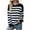 Black, variant on Herrnalise Women's Knitted Crop Tops Round Neck Knitted Contrast Striped Pullover Fashion Casual Long Sleeve Sweater Top Pullover Jumper Sweaters