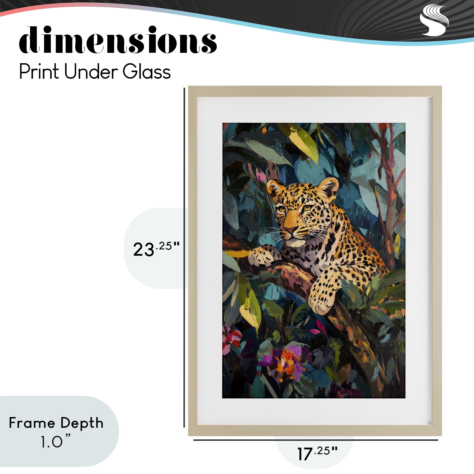 Stupell Industries One The Wild Side Leopard Birch Framed Print Under Glass, design by Petal Prints Design