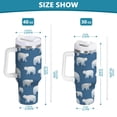thumbnail image 3 of 30 oz Tumbler With Handle Stainless Steel Insulated Tumbler With Lid for Car Cup Holder Simple Polar Bears Pattern, 3 of 9