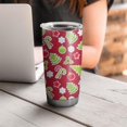 thumbnail image 4 of 20oz Tumblers Red Christmas Decoration Pattern Stainless Steel Vacuum Insulated Double Wall Travel Tumbler Cups Mug with Lid and Straw,Cleaning Brush for Cold & Hot Drinks, 4 of 7