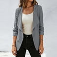 thumbnail image 5 of Hvogkswy Blazers for Women, Slim Fitted Casual 3/4 Sleeve Lapel Blazer Open Front One Button Business Office Jacket, 5 of 6