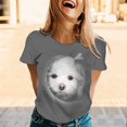 thumbnail image 2 of YDLCAFD T-Shirt Femme Mode Décontractée Imprimé Chiot Mignon Col Rond Manches Courtes T-Shirt Haut, 2 of 5