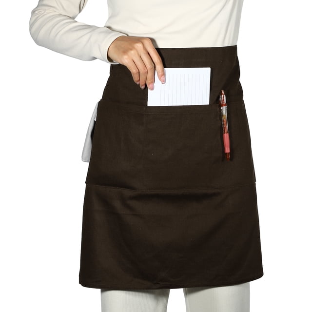 Delantales Únicos Bargains con Cintura y Bolsillos para Mujeres y Hombres Color Café 27.56"x19.69"