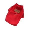 thumbnail image 2 of Fleece Sweater,Turtleneck Sweatshirt,Pet Pullover Jumper,Cat Apparel,dachshund sweater,dog sweathers for small dog,Red L, 2 of 8