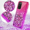 thumbnail image 3 of Liquid Quicksand Glitter Cute Phone Case for Samsung Galaxy A03S Case for Girls Women Clear Bling Diamond Phone Case Cover - Hot Pink/Purple, 3 of 5