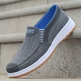 thumbnail image 5 of ZTTD Men's Shoes Fashion All Season Men Casual Shoes Flat Round Toe Non Slip Cloth Upper Colorblock Stripe Comfortable Slip On Simple Style, Sizes 39-44, 5 of 7