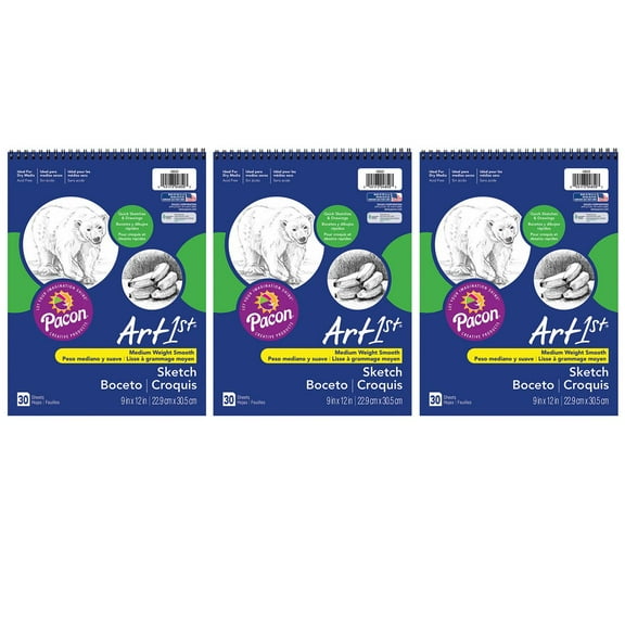 UCreate Sketch Book, Standard Weight, 9" x 12", 30 Sheets