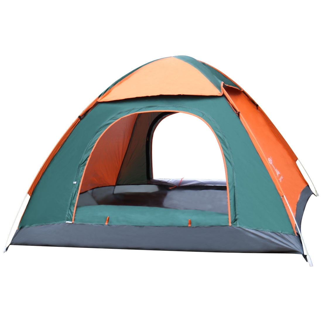MIANBAOSHU Authorized Pop-Up Camping Tent Sun Shelter 3 Person Orange and  Green