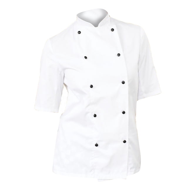 Dennys - Chaqueta de chef / cocinera ligera de manga corta para mujer (Blanco) Dennys UTBC230_white