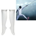 thumbnail image 1 of 1 Paire de Chaussettes d'Escrime Blanches, Sport Coton Épaissi Unisexe Bas de Protection Épée Sabre et Feuille Femmes Hommes, Compression pour Course Infirmière Œdème Diabétique Varices, 1 of 8