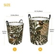 thumbnail image 3 of ZICANCN Laundry Basket Organizer, Teal Leopard Leaf Collapsible Hamper for Bathroom Bedroom Laundry Room, Small Size, 3 of 7