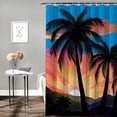 thumbnail image 2 of Creowell Sunset Palm Trees Mountains Pretty Shower Curtain 100% Polyester Fiber Home Bathroom Decor Chic Modern Style with Hooks 36x72, 2 of 7