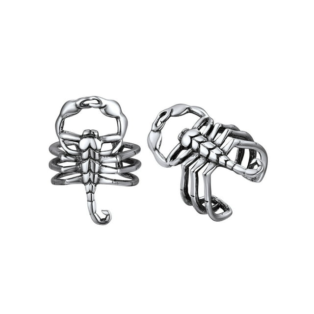 Pendientes Silvora Scorpion Ear Cuff Plata Esterlina No-Piercing para Hombres y Mujeres