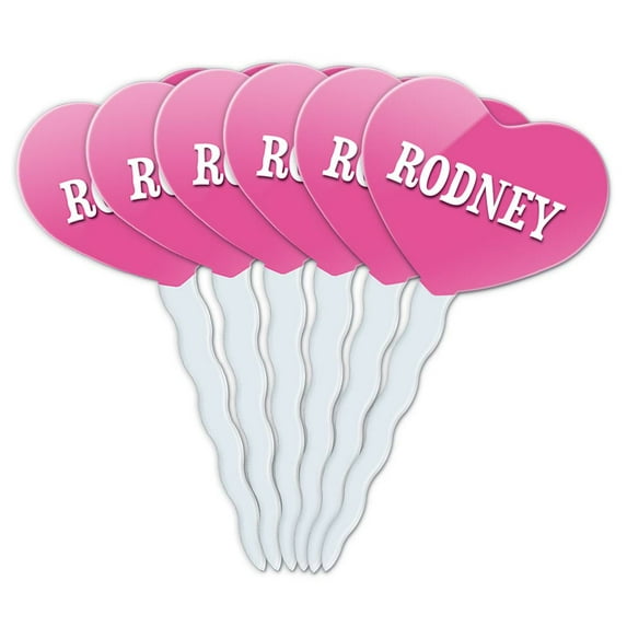 Rodney Heart Love Cupcake Picks Toppers - Set of 6