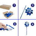 thumbnail image 5 of Muka 100 Pcs Blue Mylar Pinwheel 12" Height, NO EXCUSE FOR CHILD ABUSE Mylar Pinwheel, 7 Inch Dia 100% Recyclable, 5 of 5