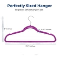 thumbnail image 2 of Ganchos de Terciopelo Premium Serenelife, Ahorradores de Espacio, Resistentes, con Gancho Metálico Giratorio de 360°, para Trajes, Pantalones y Vestidos, Morado, Pack 50, 2 of 7