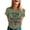 Light Green, variant on Women's Vintage Patriotic T-Shirt, 250 Years of Freedom Firework Pattern Tee, Ornate Border Print Tops for 4th of July Celebrations