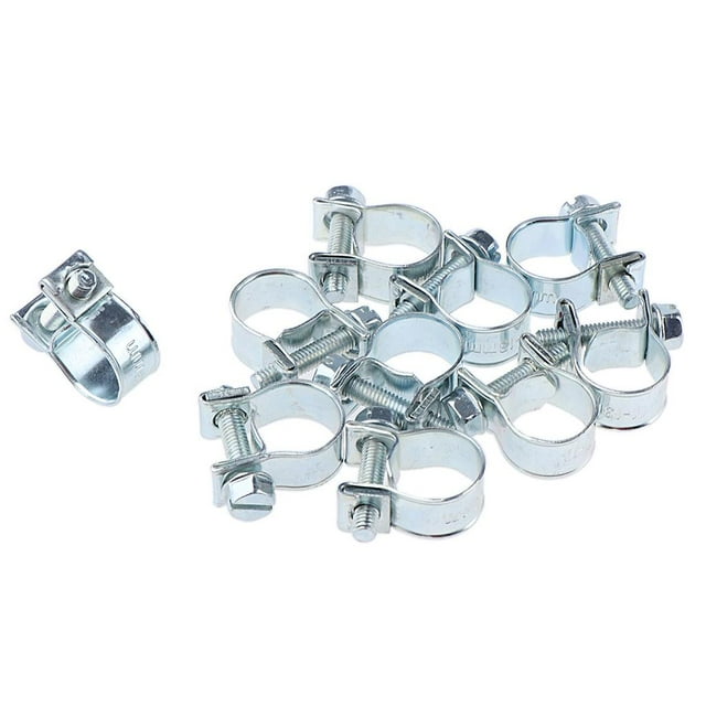 10 Pcs Mini Collier de Serrage Style Carburant Réglable pour Tuyau d'Essence - 11 - 13mm