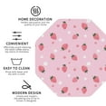 thumbnail image 3 of Honeii Floral Strawberr print Leather Coaster Set of 4, ideal for safeguarding your furniture from drinks spills and effortless cleanup-Octagon, 3 of 6