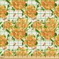 thumbnail image 2 of Ambesonne Flowers Fabric by the Yard Upholstery, Music with Floral Boho Art, 3 Yards, Marigold Fern Green, 2 of 5