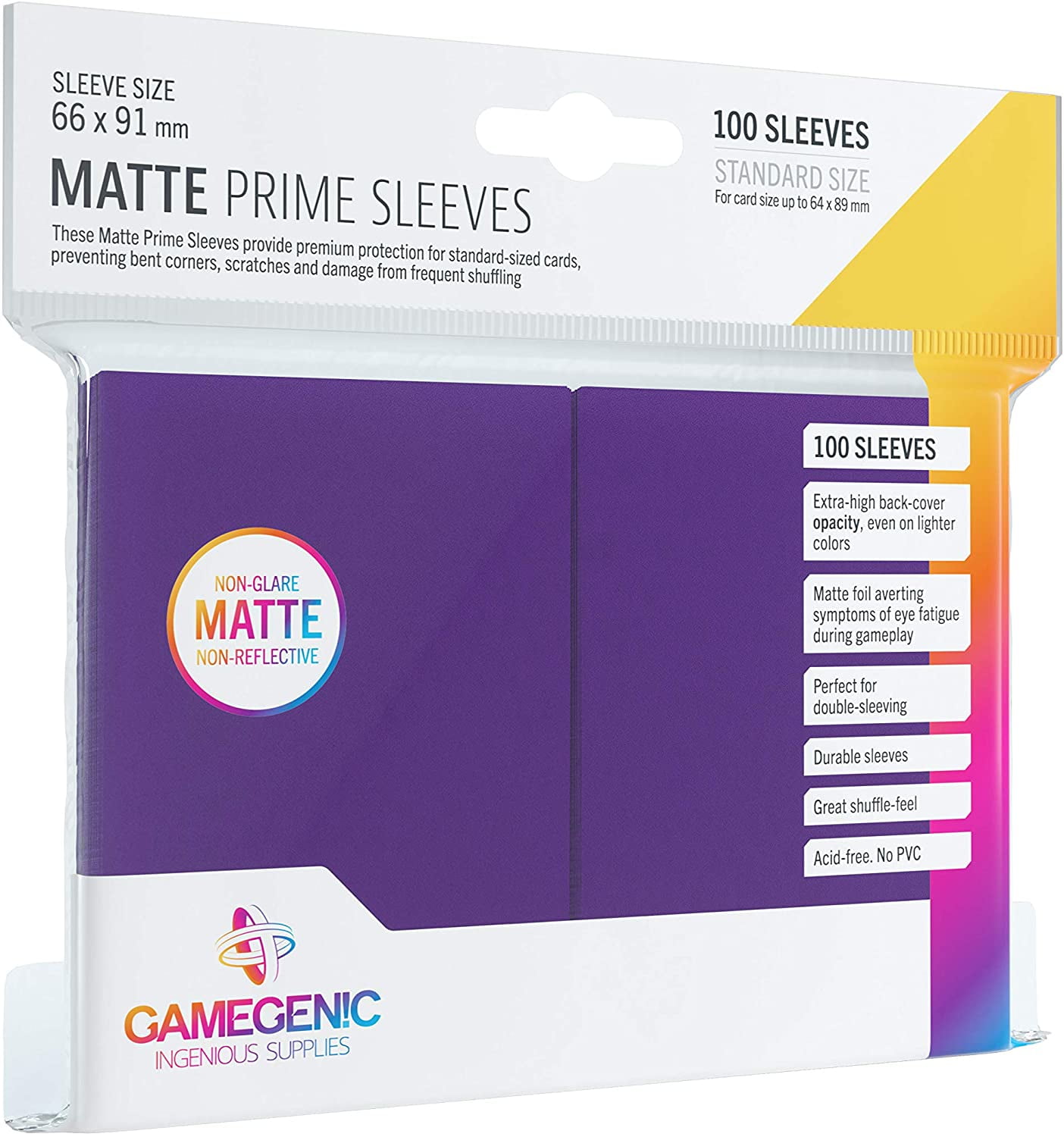 GameGenic Inner Sleeves 100 GameGenic Bundle Deck Protector Prime Sleeves 100 Purple