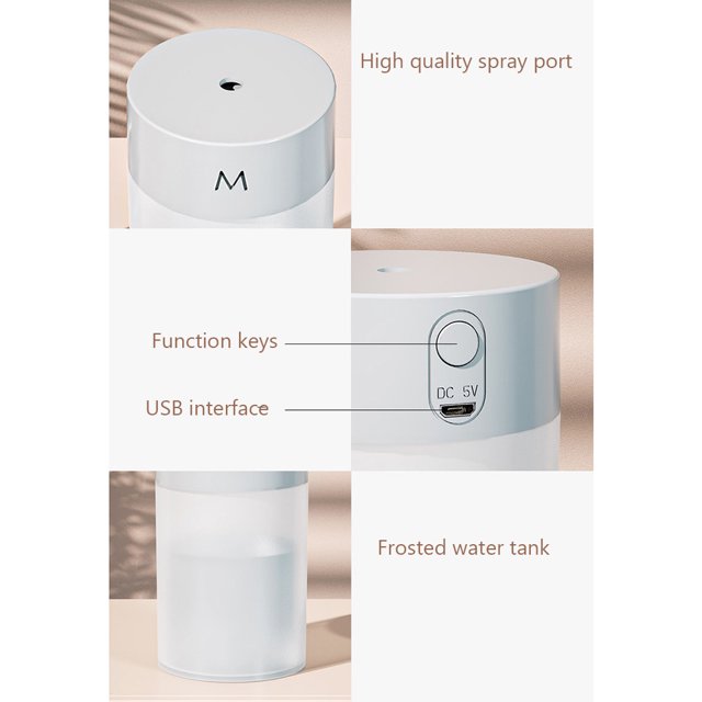 Humidificador LED colorido USB pequeño purificador de aire para amigos regalos familiares (blanco) Hugtrwg Libre de BPA