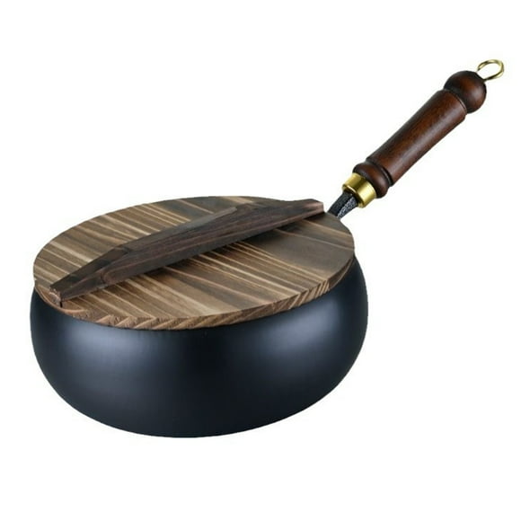 relayinert Ancien Gros Ventre Pot Poêle en Fer Forgé à la Main pour la Cuisine Poêle en Fer Japonaise Faite à la Main Pot en Fer Forgé avec Couvercle