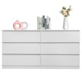 thumbnail image 3 of IVV 6 Drawers Dresser Chests for Bedroom, Wood Wide Moderm Chest of Drawers, Storage Dressers for Bedroom, Living Room, White, 3 of 10