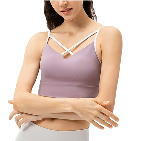 

Qiaocaity Women Bras High Support Underwear Women s Sports Yoga Bra Beautiful Back Sports Underwear Wearing Fitness Yoga Clothes Purple M