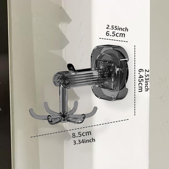 LACKUST Suction Cup Hooks for Glass Window on Sale,Suction Cup Six Claw Rotating Hook Kitchen Non Perforated Spatula Spoon Hanging Rack Household Seamless Wall Mounted Storage Rack,Black