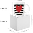 thumbnail image 3 of Valentines Hot Drinks Coffee Mug Gift Heart Graphic Striped Romantic Designs Red And White Ceramic Unspillable Reusable Insulated School Family Pantry Office Mug Anniversary Decorative 11 Ounce, 3 of 6