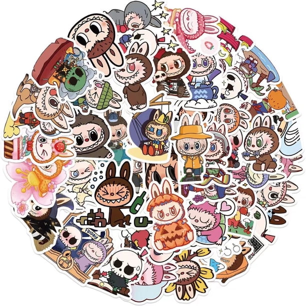 Clearance Sale!Pop Mart Labubu 70Pc Stickers Female Decal Decorate Laptop Garage Door Fridge Guitar Car Scrapbook Skateboard Suitcase Motorcycle Snowboard