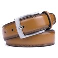 thumbnail image 1 of MILORDE Men Genuine Leather Belt with Single Prong Buckle, Fashion & Classic Design for Dress and Causal (Size 34 (Waist 32), Basic Tan) MILORDE MILORDE, 1 of 2