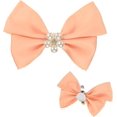 thumbnail image 1 of 2-Pack Bow Shoe Clips, Satin Elegant Detachable Buckle Bridal Heels Accessories with Pearl Rhinestone for Wedding, 1 of 5