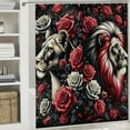thumbnail image 6 of Orinice Lions Roses Sparkles Bathroom Decor Set with Hooks, Luxurious Graphic Print Polyester Fabric Shower Curtain for Bathroom Decoration, 100% Polyester Washable, Multi-Size Colorful Design 60x72, 6 of 7