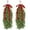 Red, variant on 2 Pcs Artificial Christmas Teardrop Swag 28" Faux Norfolk Pine Needles Branches Reusable Hanging Greenery Wreath with Velvet Bow for Holiday Door Table Mantle Fireplace Indoor Outdoor Decor