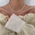 thumbnail image 1 of Collar de perlas naturales de agua dulce para mujer, gargantillas de perlas irregulares elegantes, joyería brillante, alta calidad, 1 of 4
